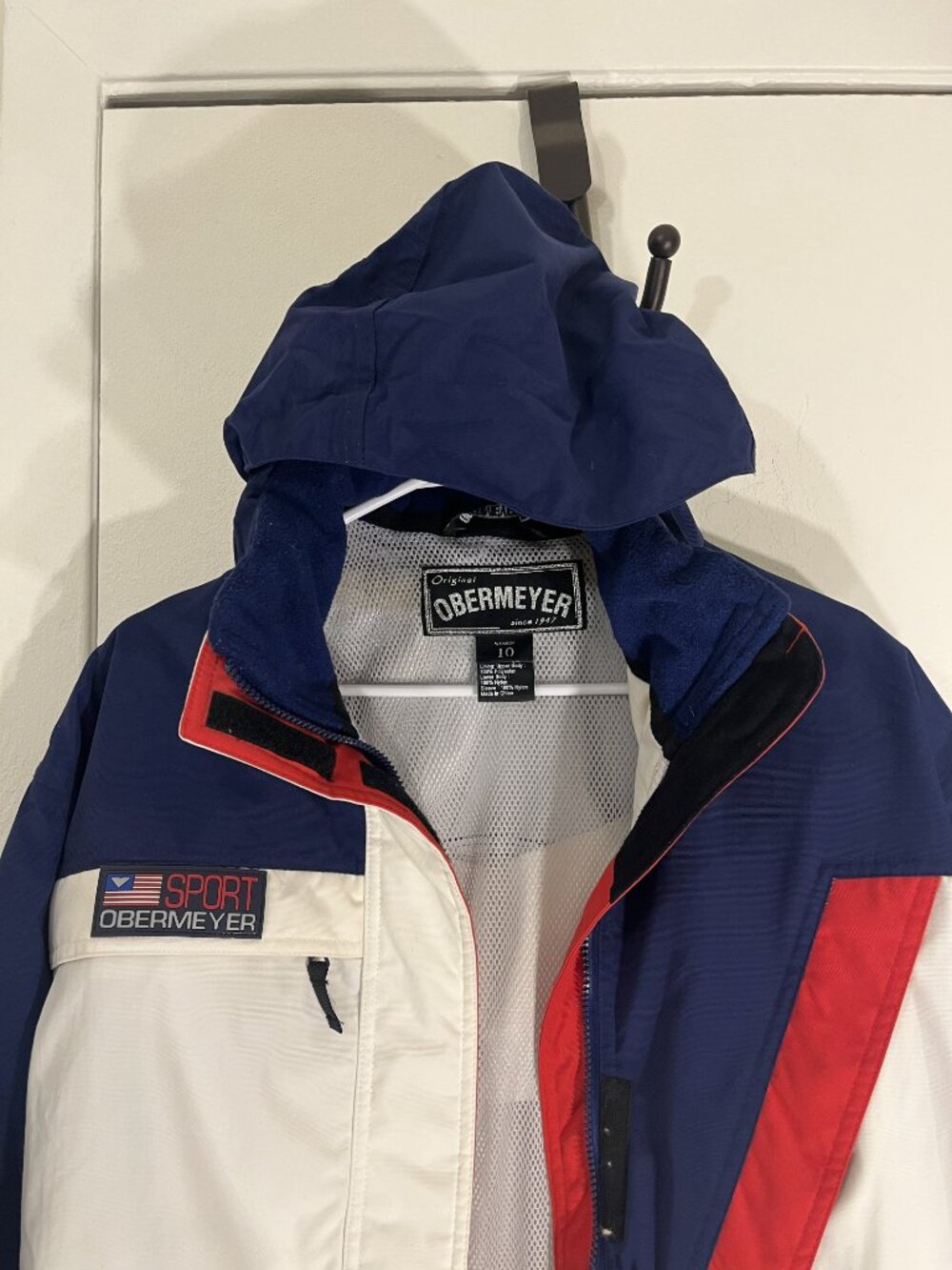Vintage Obermeyer Sport Ski Jacket - White, Navy & Red - Size 10 - Picture 5 of 14